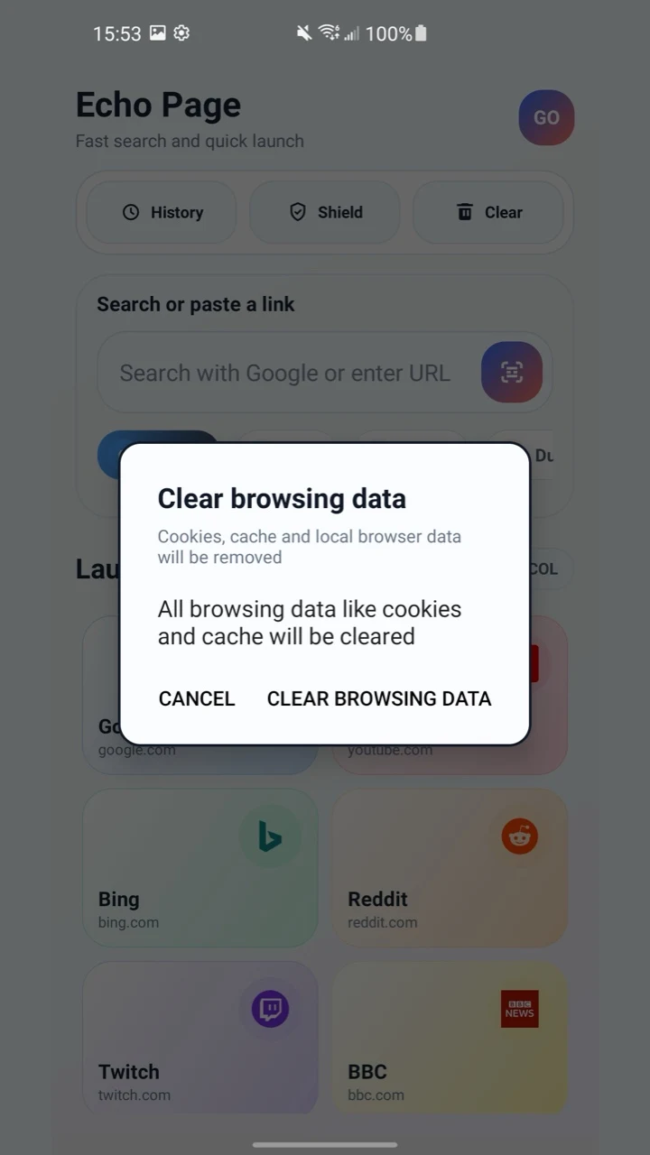 Echo Page screenshot
