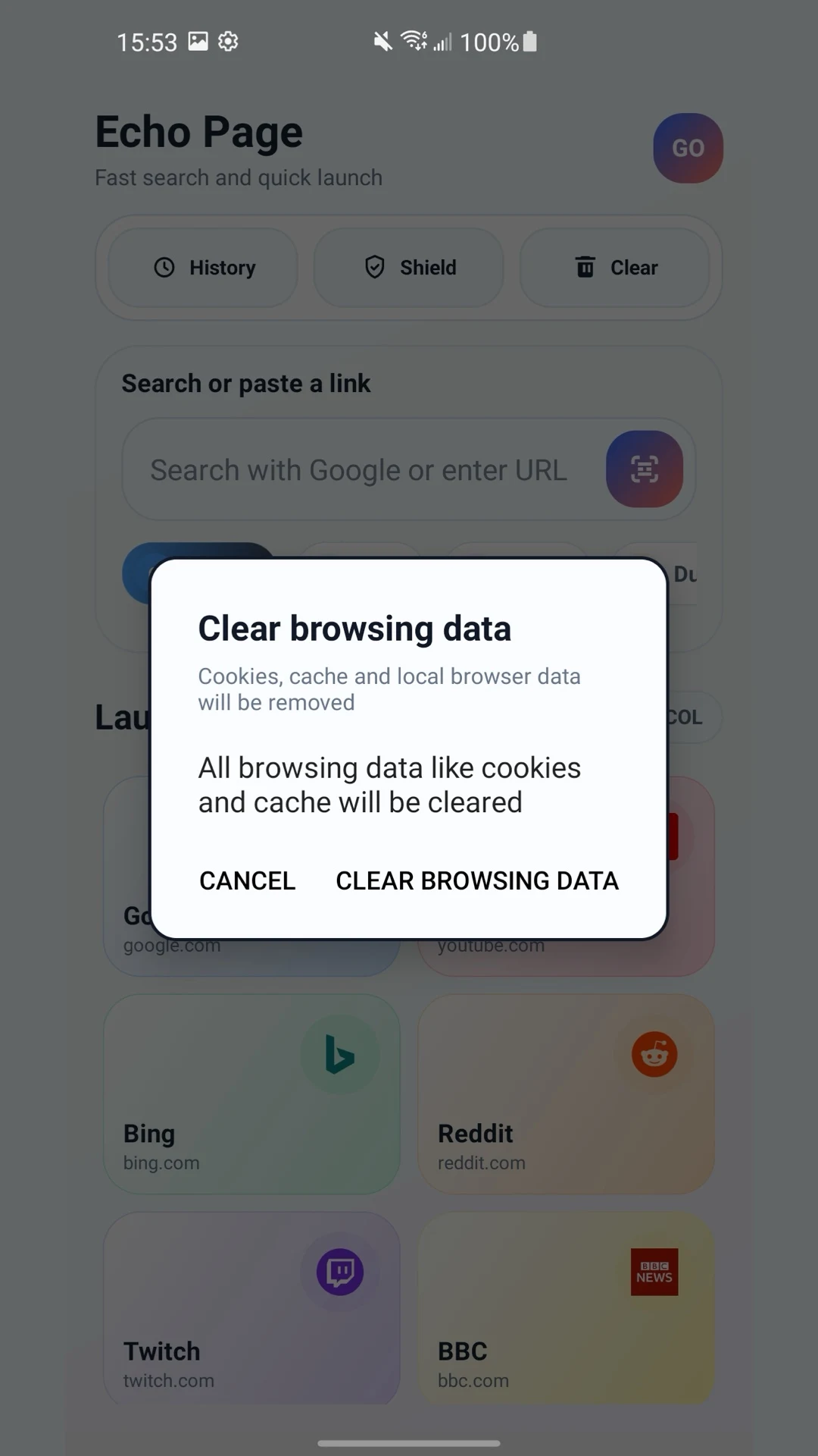 Echo Page screenshot