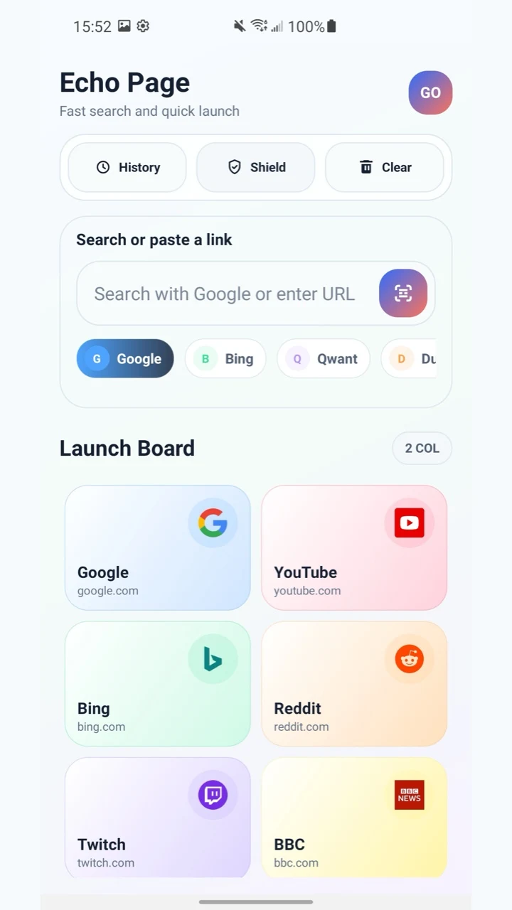Echo Page screenshot